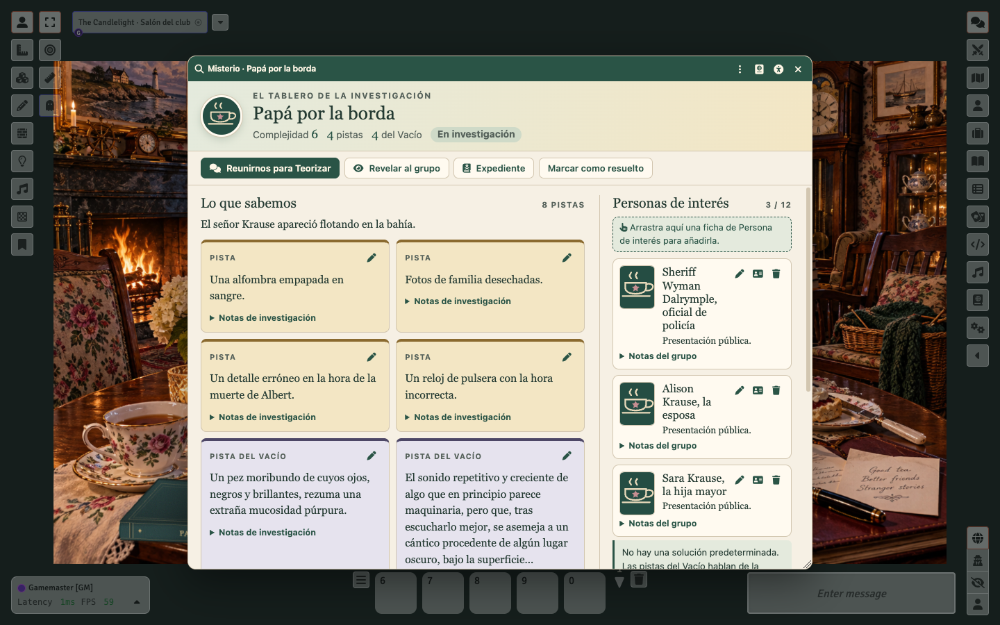 Tablero del misterio