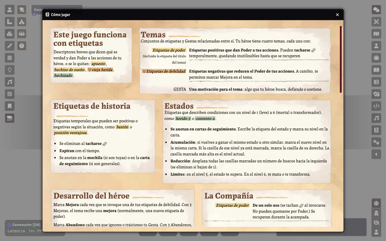 Ventana Cómo jugar en español