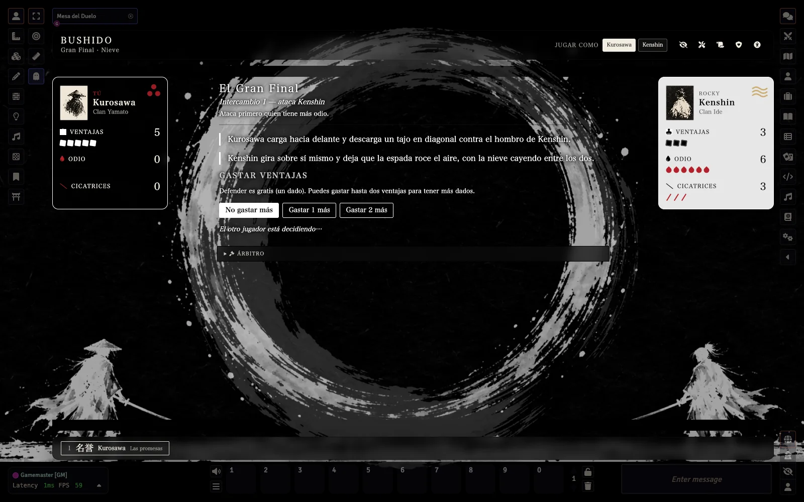 El Gran Final, en blanco y negro con barras de cine