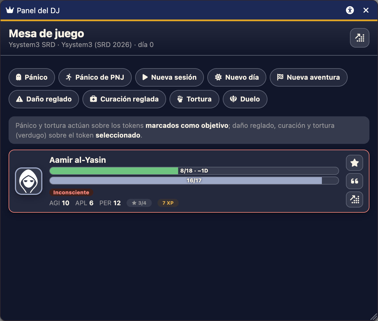 Panel del DJ